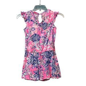 Lilly Pulitzer Girls Romper in Pink, Blue & White  Size L/10-12